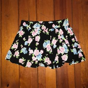 PacSun black floral mini skirt